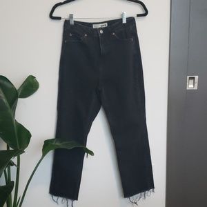 Topshop Moto Distressed Straight Leg Jeans